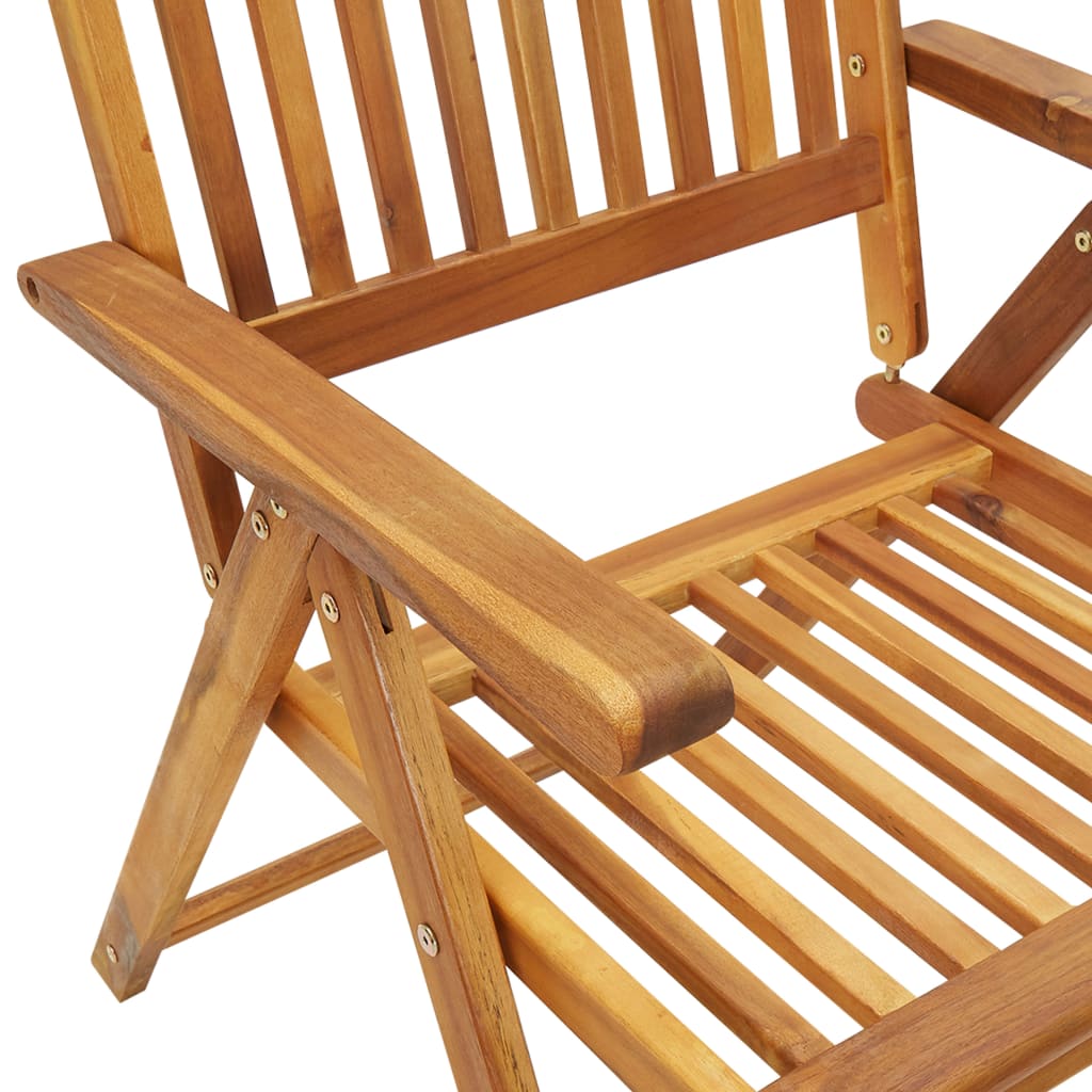 Garden Chair Set of 2 Natural wood Solid acacia wood Medium