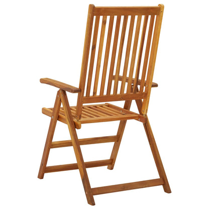 Garden Chair Set of 3 Natural Wood Solid Acacia Wood Medium