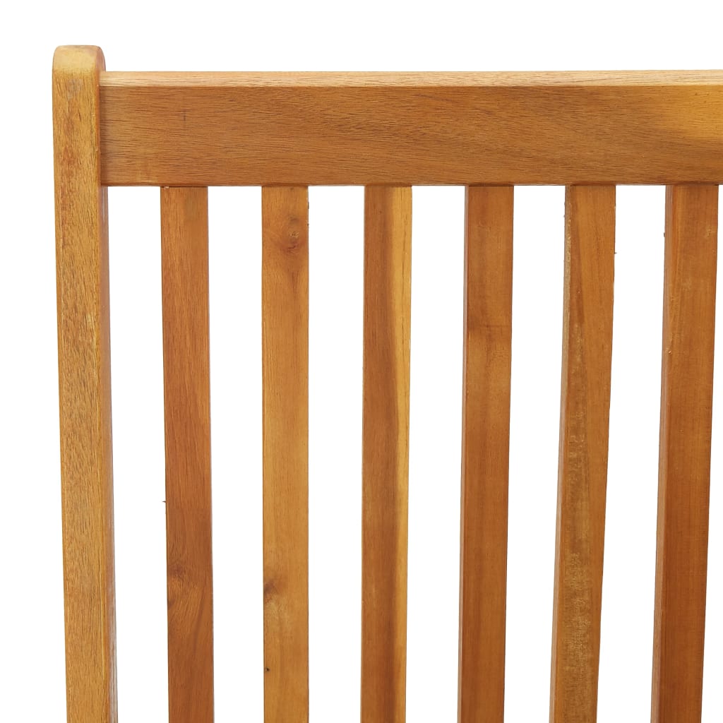 Garden Chair Set of 3 Natural Wood Solid Acacia Wood Medium