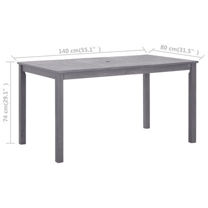Garden Table Grey wash Solid Acacia Wood Medium Durable