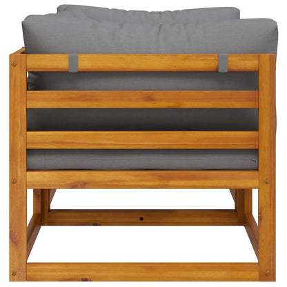 Corner Sofa Dark Grey Solid Acacia Wood Modular Corner Sofa