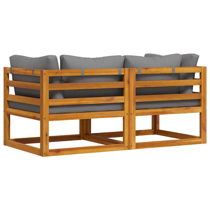 Corner Sofa Dark Grey Solid Acacia Wood Modular Corner Sofa