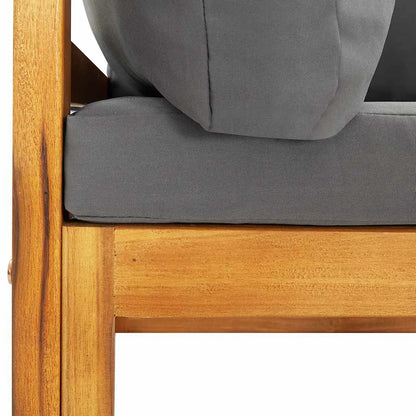 Corner Sofa Dark Grey Solid Acacia Wood Modular Corner Sofa