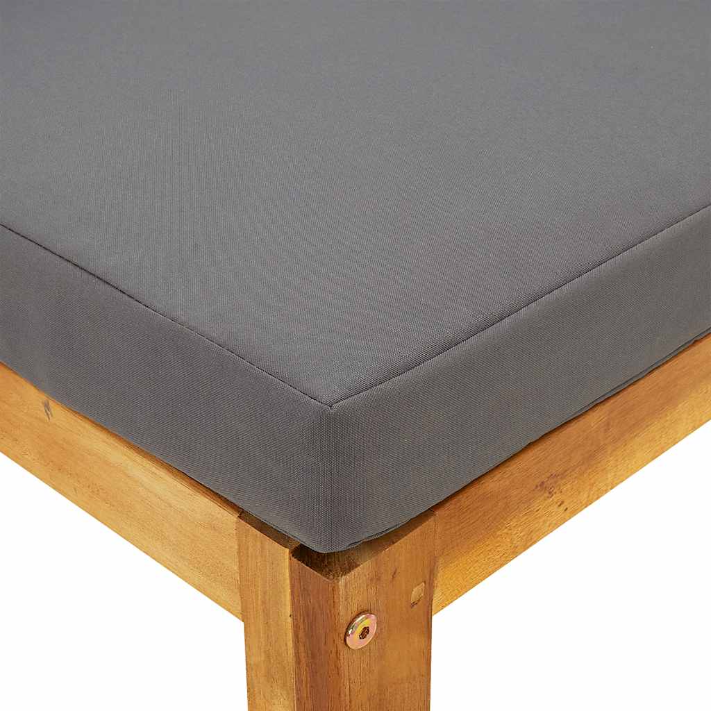 Corner Sofa Dark Grey Solid Acacia Wood Modular Corner Sofa