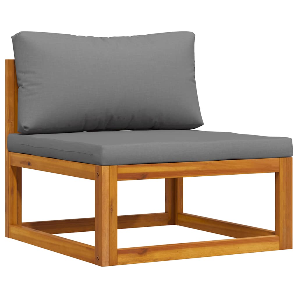 Wooden Sofa Set Dark Grey Solid acacia wood, 100% polyester