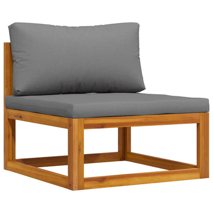 Wooden Sofa Set Dark Grey Solid acacia wood, 100% polyester