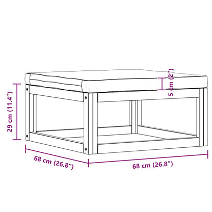 Footstool Dark Grey Solid Acacia Wood, Polyester Medium Modular