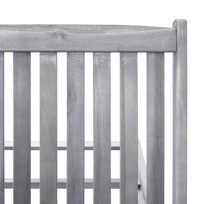 Sunlounger Grey wash Solid Acacia wood Standard Height-Adjustable