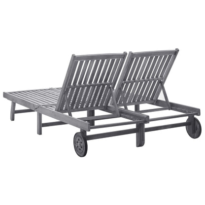 Sunlounger Grey wash Solid Acacia Wood Big enough for two