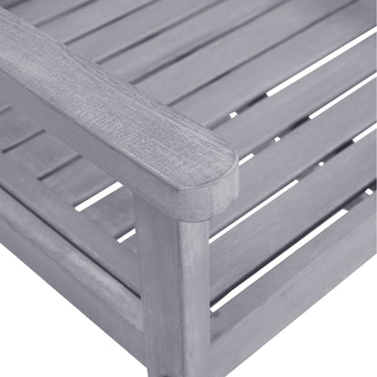 Garden Chair Set of 4 Grey Solid Acacia wood Standard Durable
