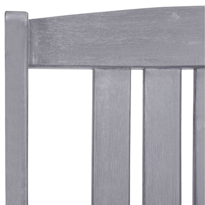Garden Chair Set of 4 Grey Solid Acacia wood Standard Durable