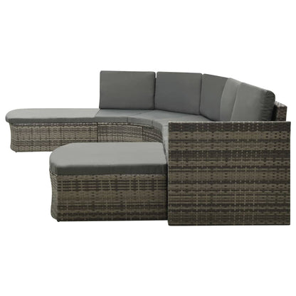 Patio Sofa Set of 4 Gray PE rattan Large Waterproof materials