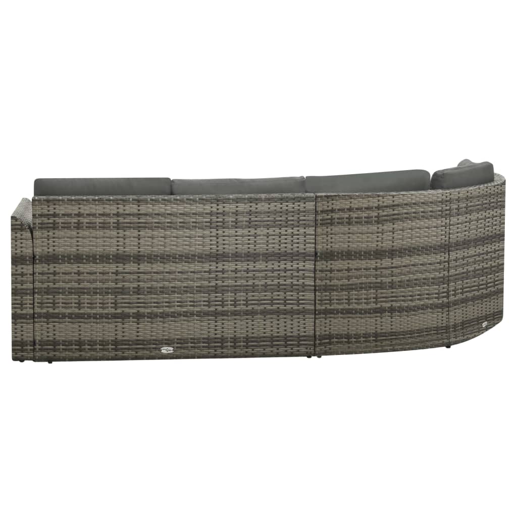 Patio Sofa Set of 4 Gray PE rattan Large Waterproof materials
