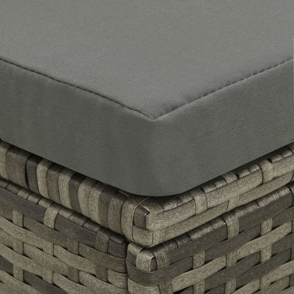 Patio Sofa Set of 4 Gray PE rattan Large Waterproof materials