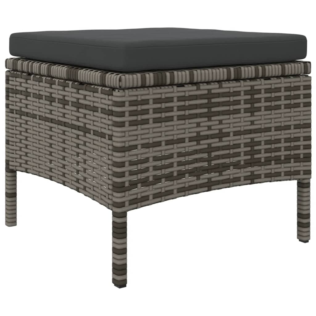 Patio Sofa Set Grey PE rattan 2 Seater Removable Covers