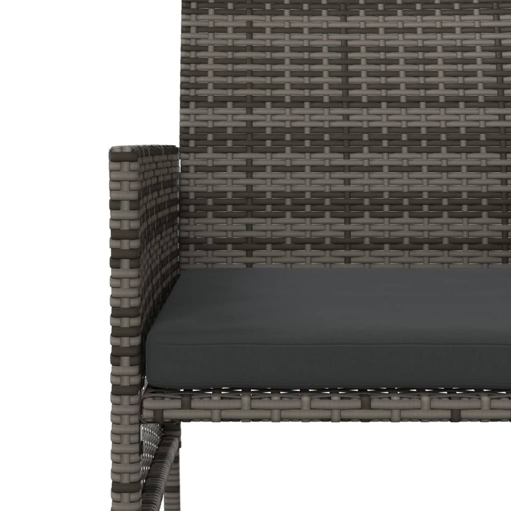 Patio Sofa Set Grey PE rattan 2 Seater Removable Covers
