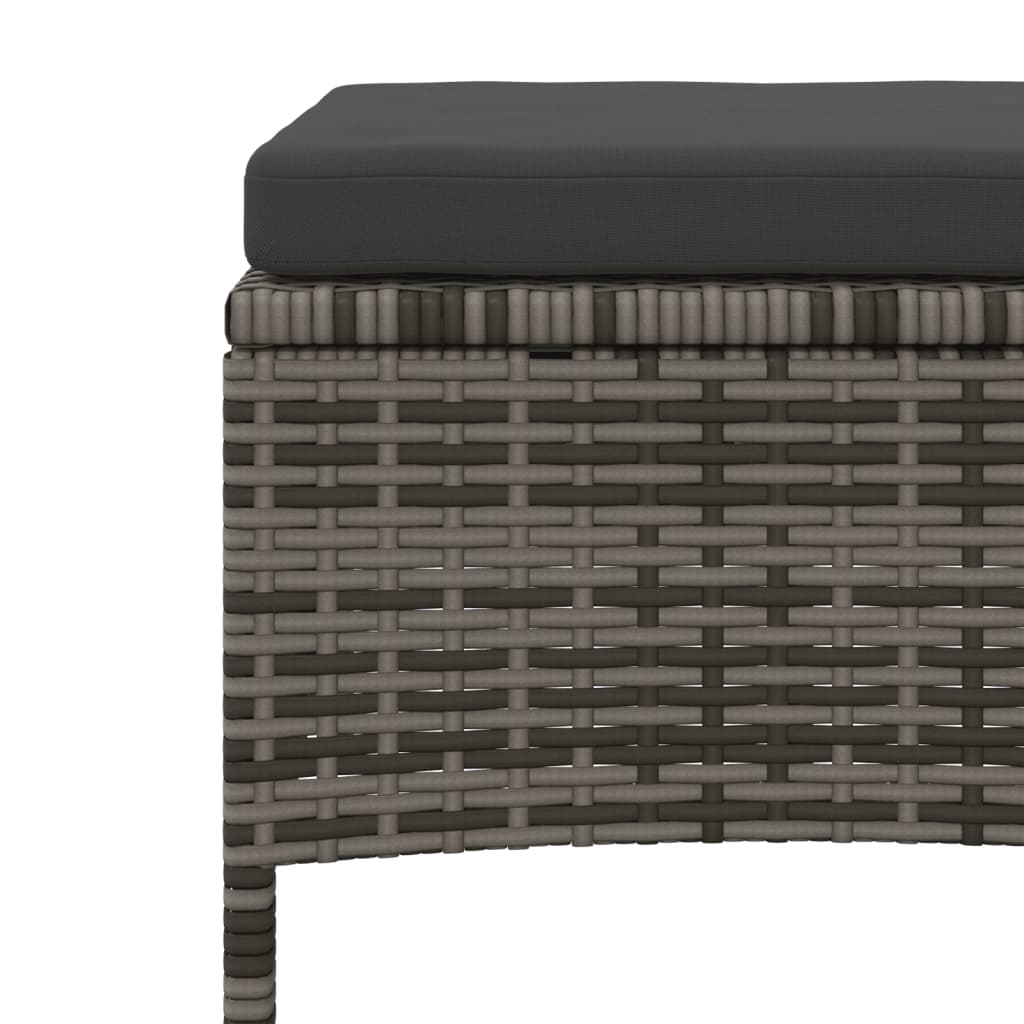 Patio Sofa Set Grey PE rattan 2 Seater Removable Covers