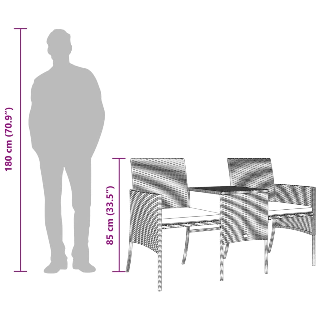 Patio Sofa Set Grey PE rattan 2 Seater Removable Covers