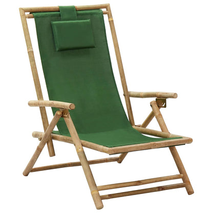 Relaxing Chair Green Bamboo, fabric (100% polyester) Standard