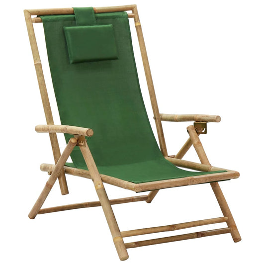 Relaxing Chair Green Bamboo, fabric (100% polyester) Standard