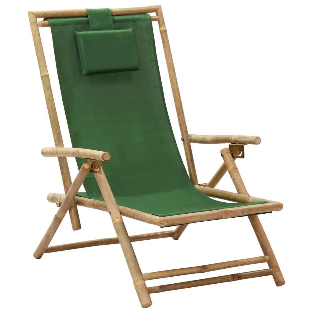 Relaxing Chair Green Bamboo, fabric (100% polyester) Standard