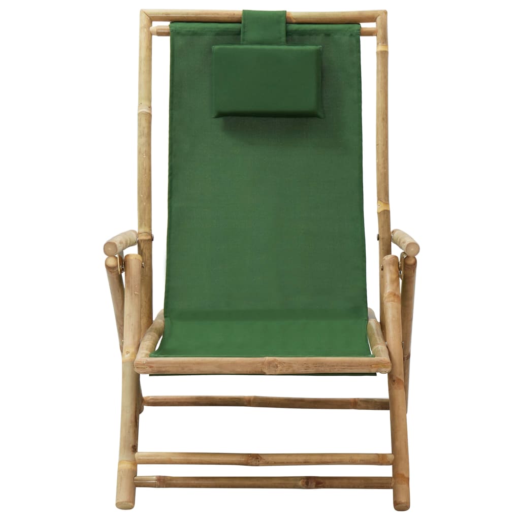 Relaxing Chair Green Bamboo, fabric (100% polyester) Standard