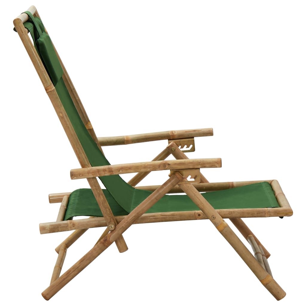 Relaxing Chair Green Bamboo, fabric (100% polyester) Standard