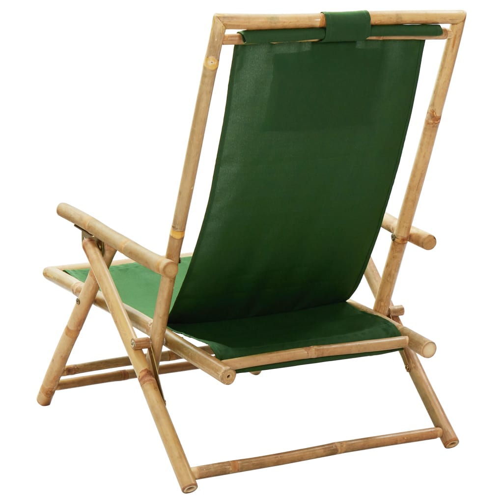 Relaxing Chair Green Bamboo, fabric (100% polyester) Standard