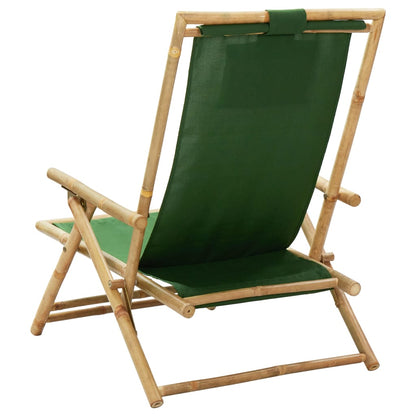 Relaxing Chair Green Bamboo, fabric (100% polyester) Standard
