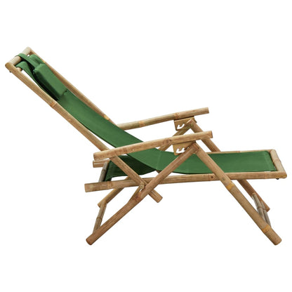 Relaxing Chair Green Bamboo, fabric (100% polyester) Standard