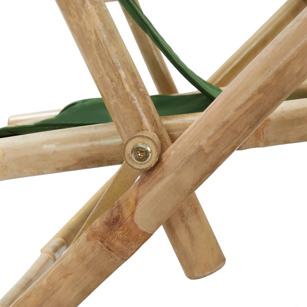 Relaxing Chair Green Bamboo, fabric (100% polyester) Standard