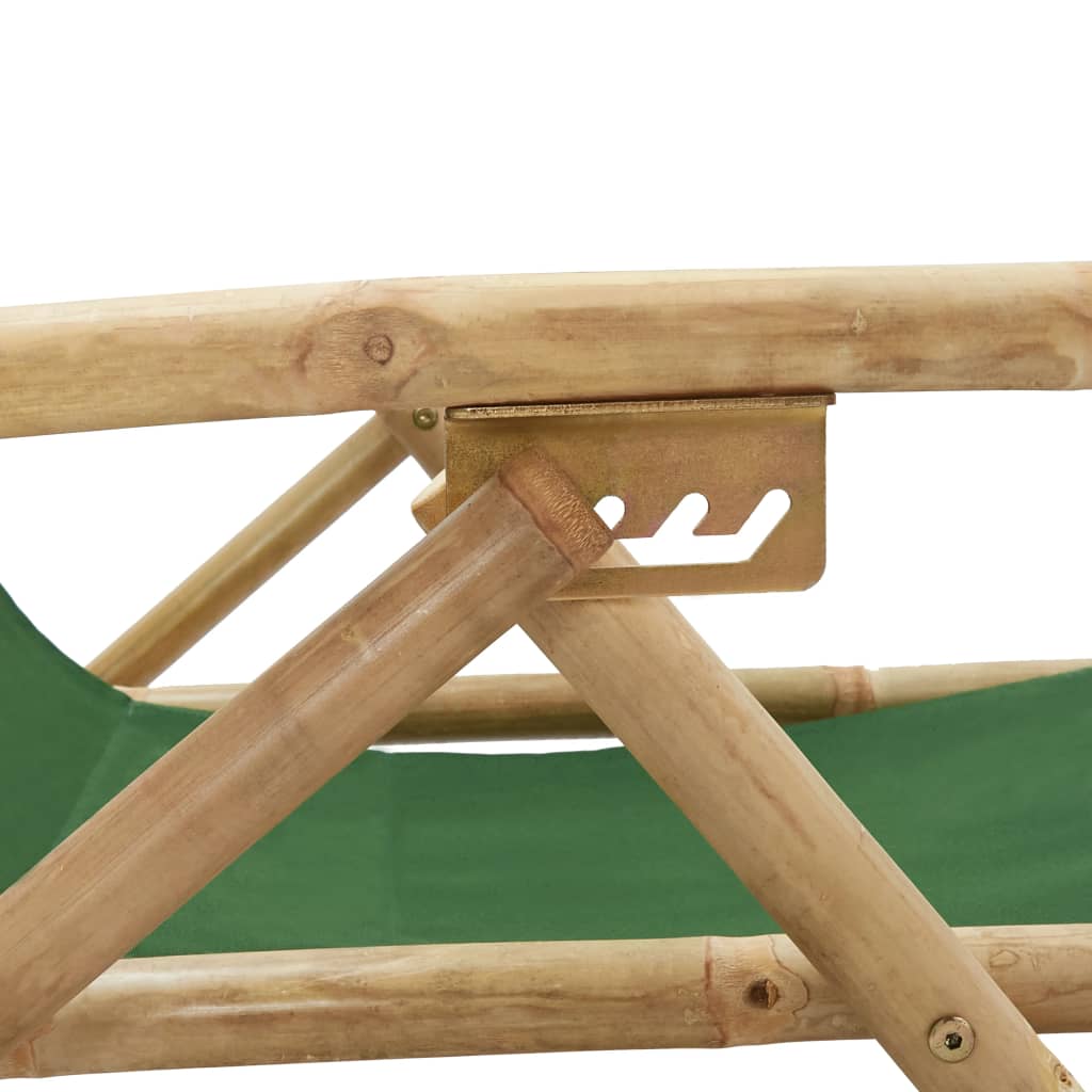 Relaxing Chair Green Bamboo, fabric (100% polyester) Standard