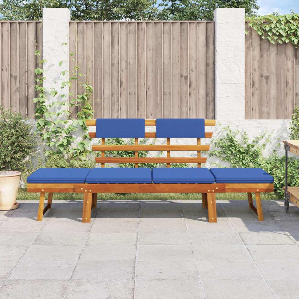 Garden Bench Blue Solid acacia wood 75 in