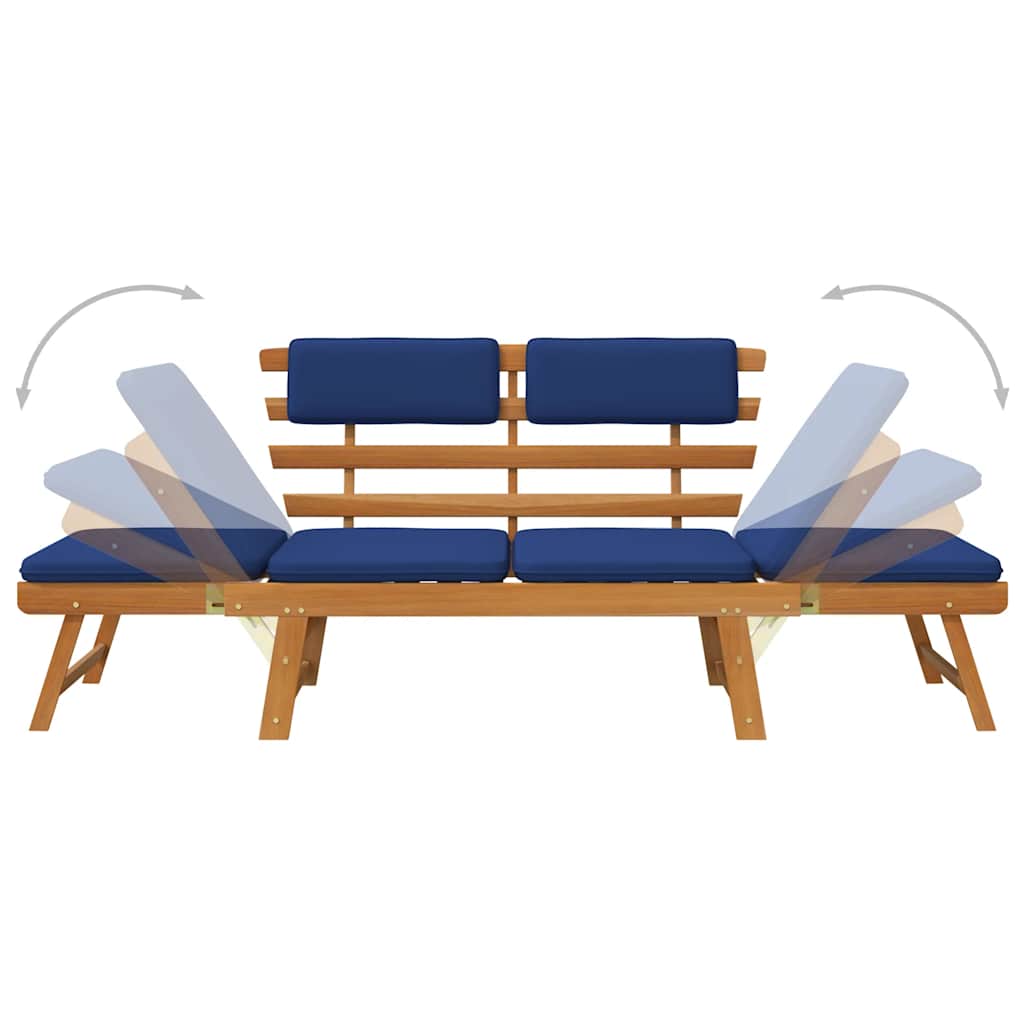 Garden Bench Blue Solid acacia wood 75 in