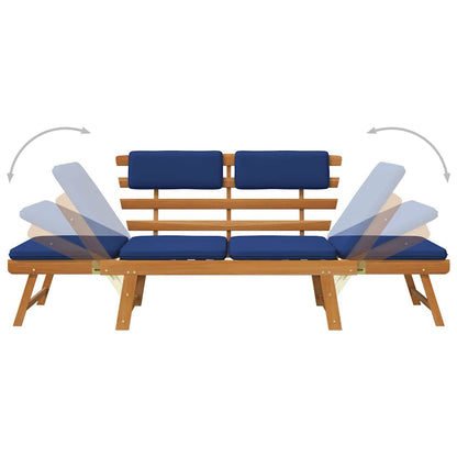 Garden Bench Blue Solid acacia wood 75 in