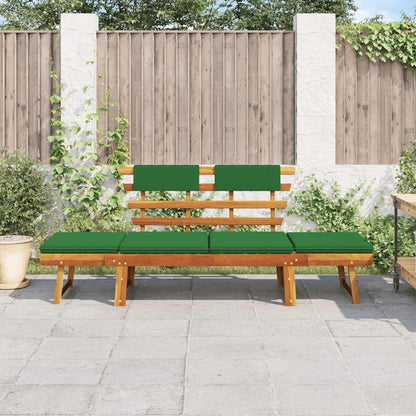 Garden Bench Green, Brown Solid Acacia wood, Polyester Medium