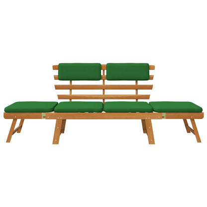 Garden Bench Green, Brown Solid Acacia wood, Polyester Medium