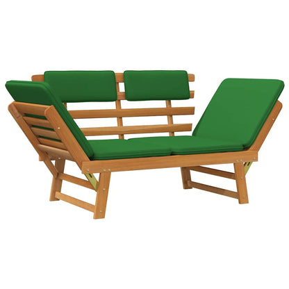 Garden Bench Green, Brown Solid Acacia wood, Polyester Medium