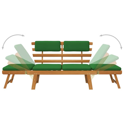 Garden Bench Green, Brown Solid Acacia wood, Polyester Medium