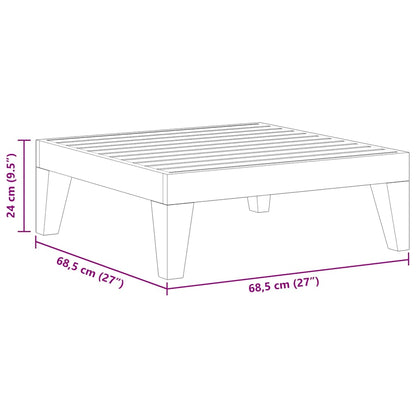Garden Table Natural Wood Solid Acacia Wood Medium Modular