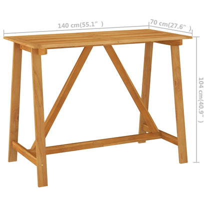 Garden Bar Table Natural wood finish Solid acacia wood Medium