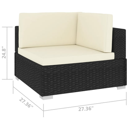 Patio Sofa Black Powder-coated steel Medium Adjustable Feet