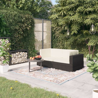 Patio Sofa Black Powder-coated steel Medium Adjustable Feet