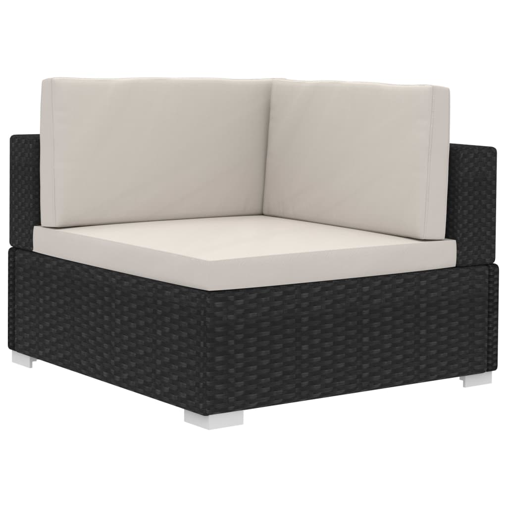 Patio Sofa Set Set of 4 Black, Cream White