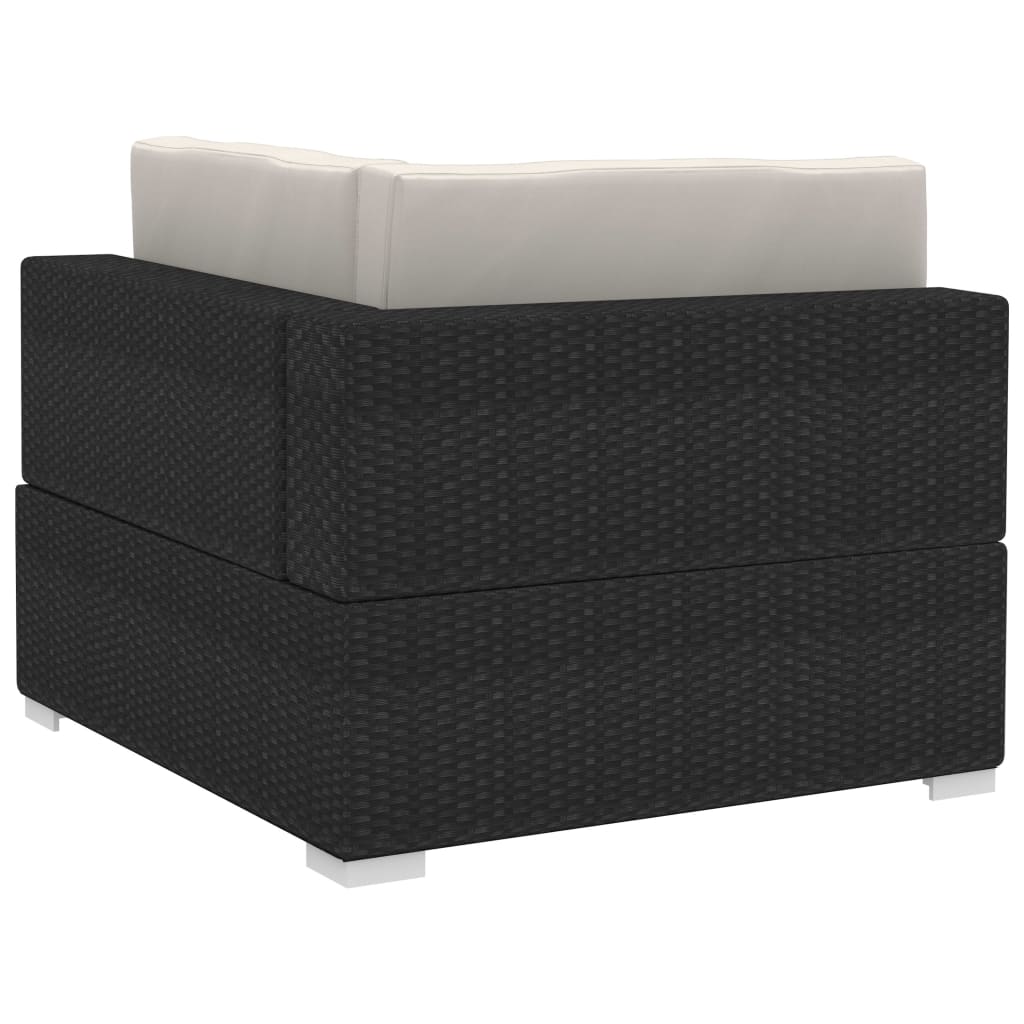 Patio Sofa Set Set of 4 Black, Cream White