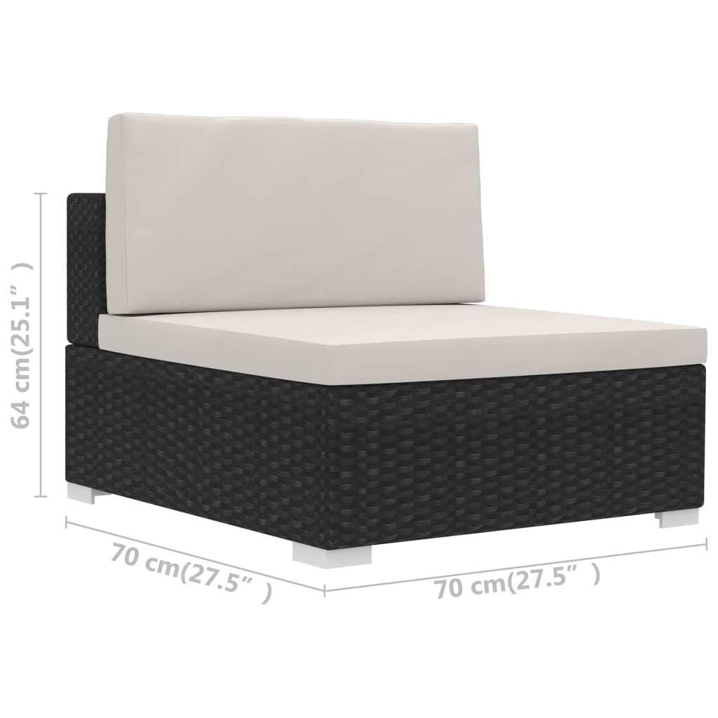 Patio Sofa Set Set of 4 Black, Cream White
