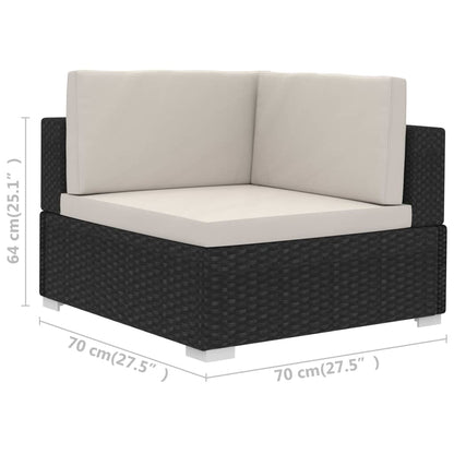 Patio Sofa Set Set of 4 Black, Cream White