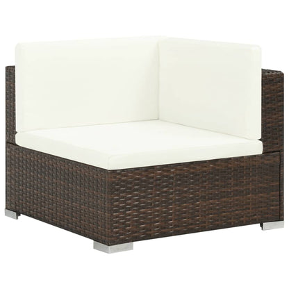 Patio Sofa Set Set of 7 Brown, Cream white
