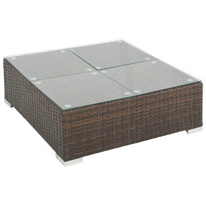 Patio Sofa Set Set of 7 Brown, Cream white