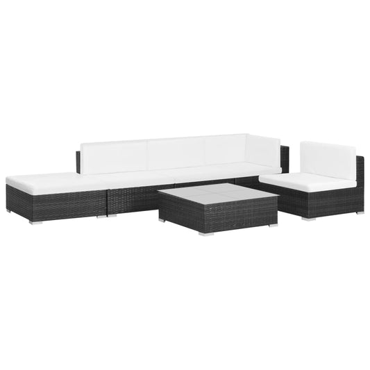 Patio Sofa Set Set of 6 Black, Cream White